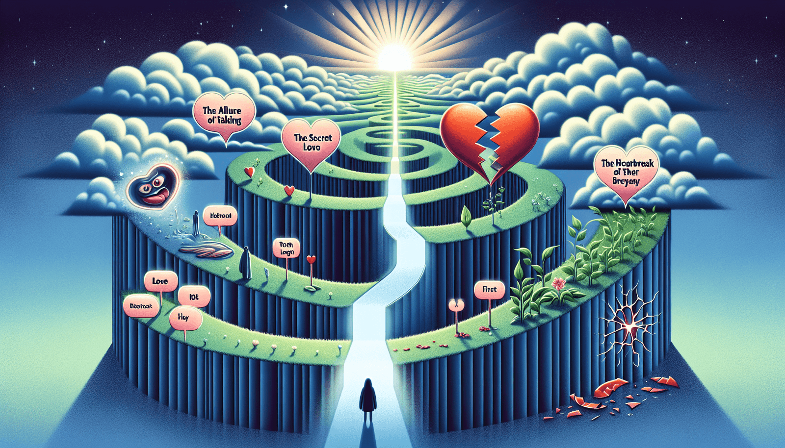 A symbolic image representing heartbreak and the journey of personal growth.